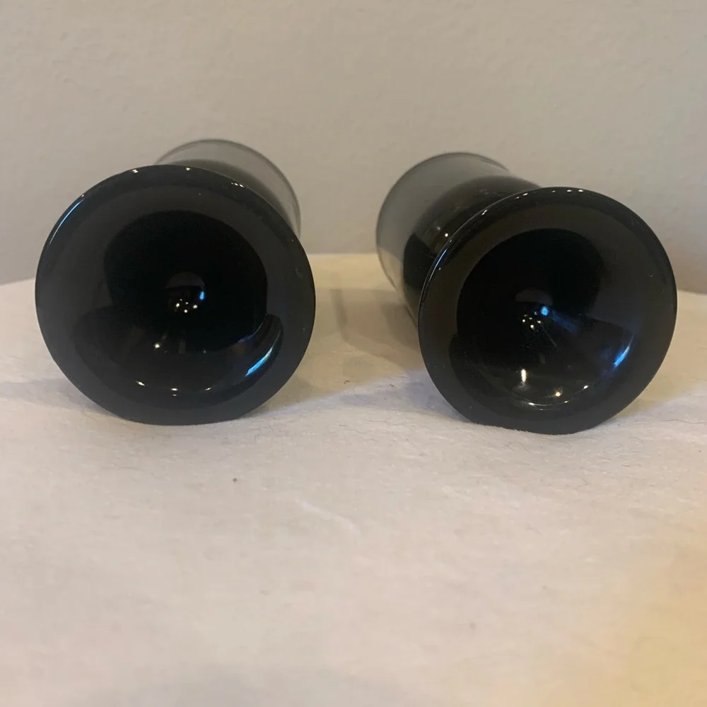 2 Vintage Black Amethyst Glass Footed Mugs, Irish Coffee, Hot Chocolate Cups - Picture 5 of 6